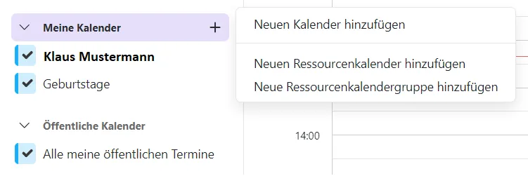 Kalender hinzufügen