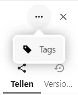 Die Tags-Schaltfläche im Kontextmenü