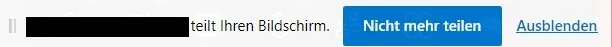 "Nicht mehr teilen" Button
