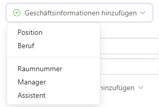 Geschäftsinformationen hinzufügen