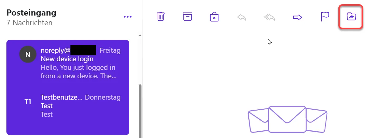 E-Mails auswählen und verschieben