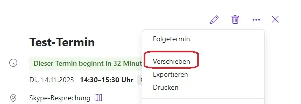 Termin verschieben