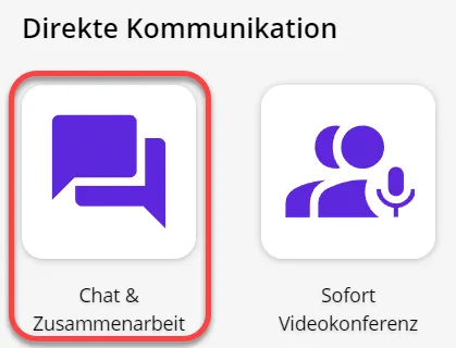 Chat &#x26; Zusammenarbeit in der Modulübersicht