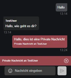 Private Nachricht ist rot