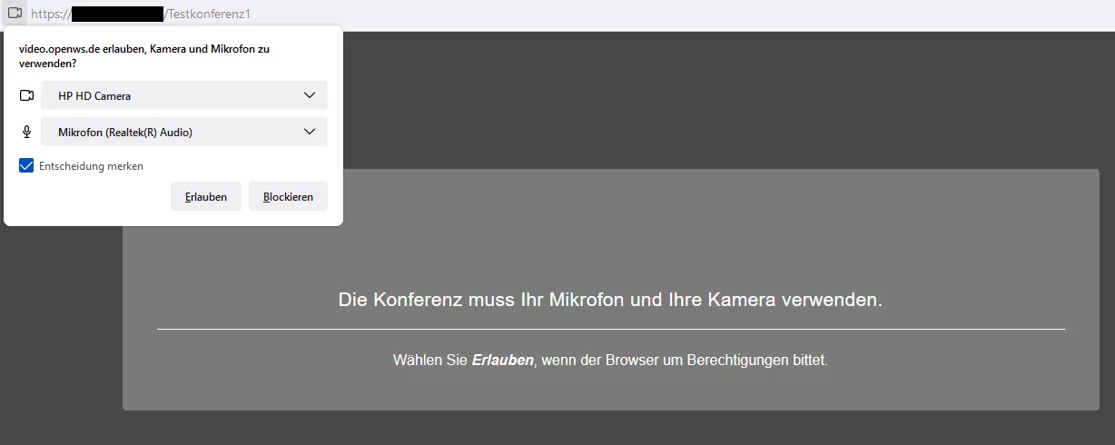 Verwendung von Mikrofon und Kamera zulassen