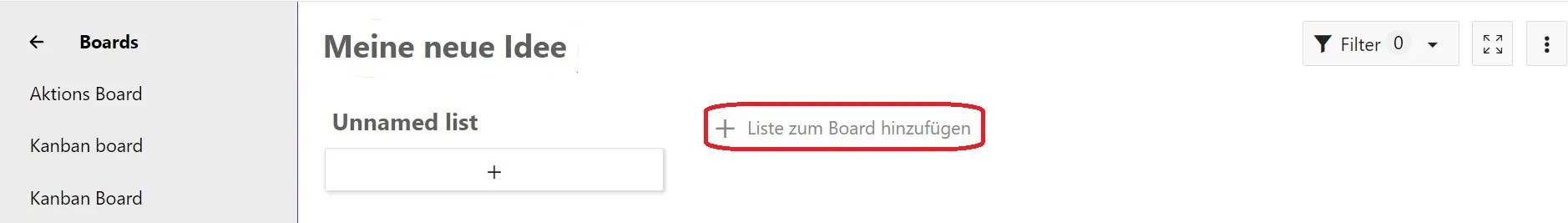  Liste hinzufügen