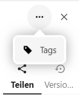 Die Tags-Schaltfläche im Kontextmenü