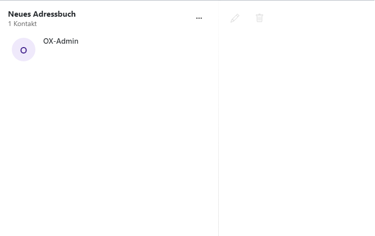 Adressbuch-Anzeigebereich