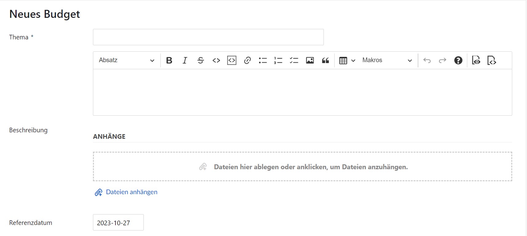 Neues Budget