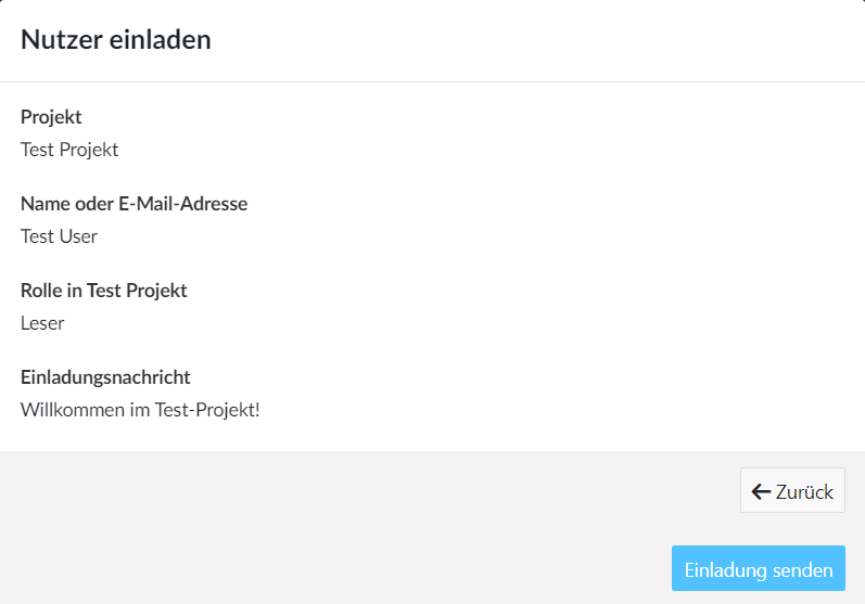 Einladung senden