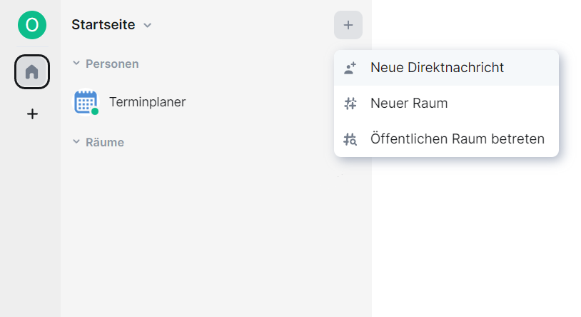 Fenster zum Schreiben einer neuen Direktnachricht