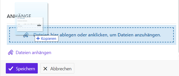 Datei hinzufügen per Drag & Drop
