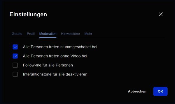 Fenster: Einstellungen