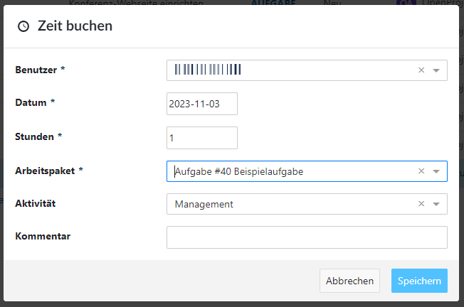 Zeit buchen